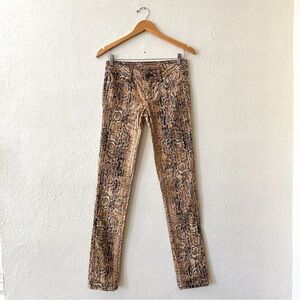 Tory Burch Womens Low Rise Python Print Super Skinny Denim